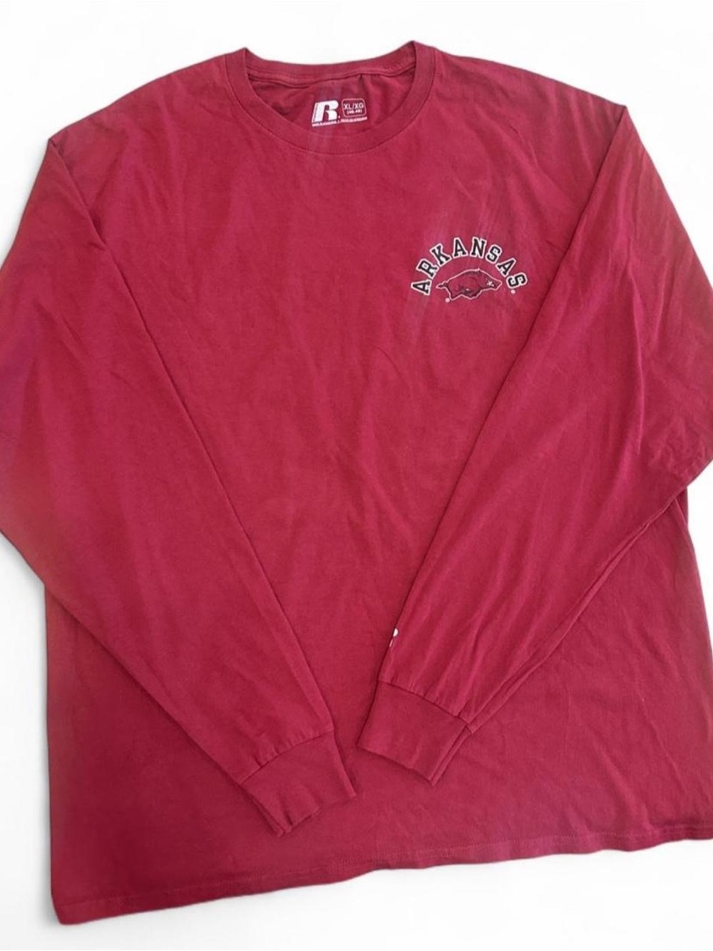 Arkansas Razorbacks Long Sleeve Graphic Tee XL Russell Athletic NCAA